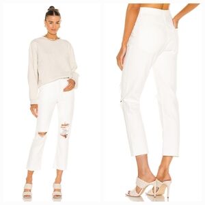 Women's AGOLDE Riley High-Rise Distressed Straight Crop Jean Size 28